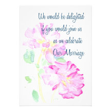 Pink Roses Wedding Invitation