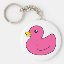 Pink Rubber Duck Keychain