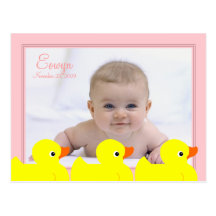 Pink Rubber Ducky Frame Postcards