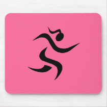 PINK running Girl Mousepad