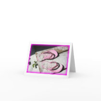 Pink sandy flip flop sandals on Florida beach