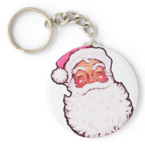 Pink Santa Claus Key Chain