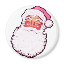 Pink Santa Claus Fridge Magnets