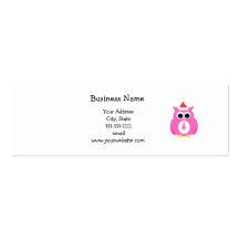 Pink santa owl business card templates