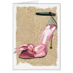 Pink Satin Ankle Straps on Safari Greeting Cards