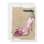 Pink Satin Ankle Straps on Safari invitations