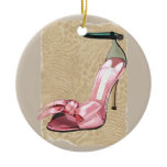 Pink Satin Ankle Straps on Safari Christmas Tree Ornament