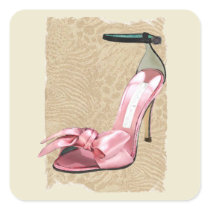 Pink Satin Ankle Straps on Safari