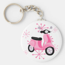 Pink Scooter Keychain