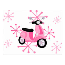 Pink Scooter Post Card