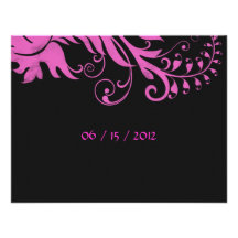 Pink Scrolling Fern RSVP Personalized Invitations