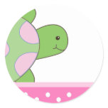 Pink Seaturtle SEA TURTLE Envelope Seals