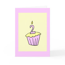 Pink Second Birthday Cupcake Card