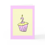Pink Second Birthday Cupcake Card