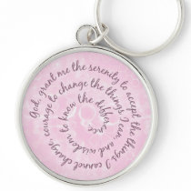 Pink Serenity Prayer Keychain - Customised