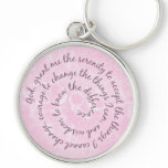 Pink Serenity Prayer Keychain - Customised