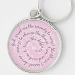 Pink Serenity Prayer Keychain - Customised