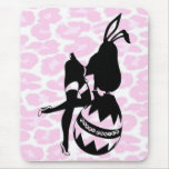 Pink Sexy Easter Bunny Silhouette Mouse Pad mousepads