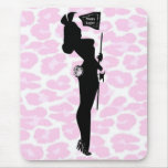 Pink Sexy Easter Bunny Silhouette Mouse Pad mousepads