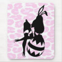 Pink Sexy Easter Bunny Silhouette Mouse Pad mousepads