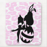 Pink Sexy Easter Bunny Silhouette Mouse Pad mousepads