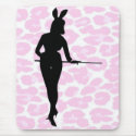 Pink Sexy Easter Bunny Silhouette Mouse Pad mousepads