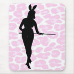 Pink Sexy Easter Bunny Silhouette Mouse Pad mousepads