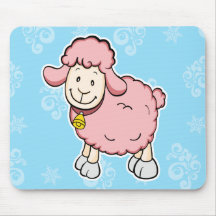 Pink Sheep Blue mousepad