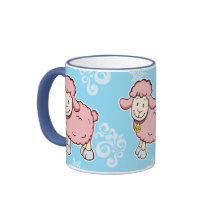 Pink Sheep Blue Mug