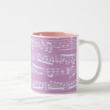 Pink Sheet Music Coffee Mug