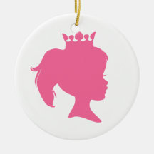 Pink Silhouette Princess T-shirts and Gifts Christmas Ornaments