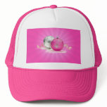 PINK & SILVER ORNAMENTS by SHARON SHARPE Mesh Hats