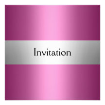 Pink Silver  Party Invitation