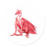 Pink Sitting Dragon stickers