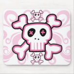 Pink Skull and Cross Bones mouse pad mousepads