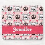 Pink Skull and Crossbones Mouse Pad mousepads