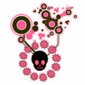 Pink Skull and Flower Circles photo sculptures