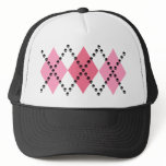 Pink Skull Argyle Mesh Hats