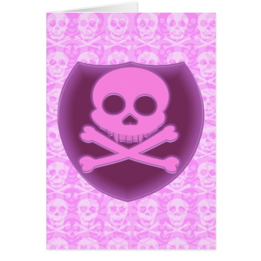 Pink Skull Badge Cards