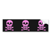 Pink Skull & Crossbones Bumpersticker Bumper Stickers