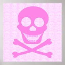 Pink Skull & Crossbones Poster