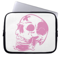 Pink Skull Neoprene Laptop Sleeve 10 inch