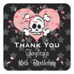 PInk Skull Party Favour Stickers