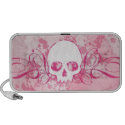 Pink Skull With Spatters And Swirls speakers