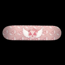 Pink Skull With Wings Skateboard skateboards