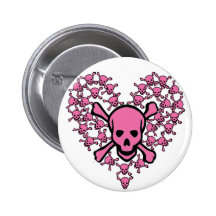Pink Skulls in Heart Shape
