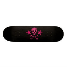 pink-skulls skateboard deck