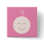 Pink Smile Baby Button