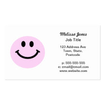 Pink smiley face business card templates