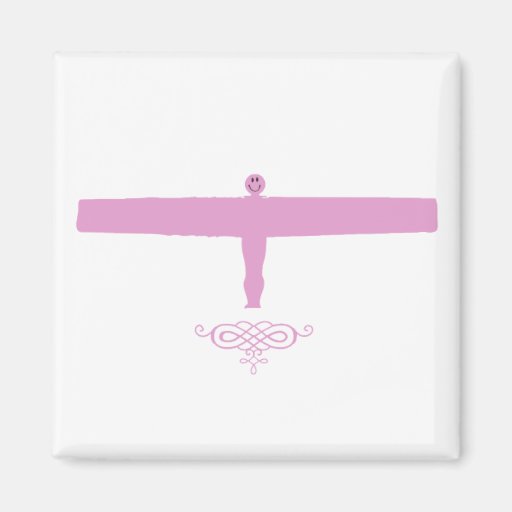 pink smiley of the north refrigerator magnet